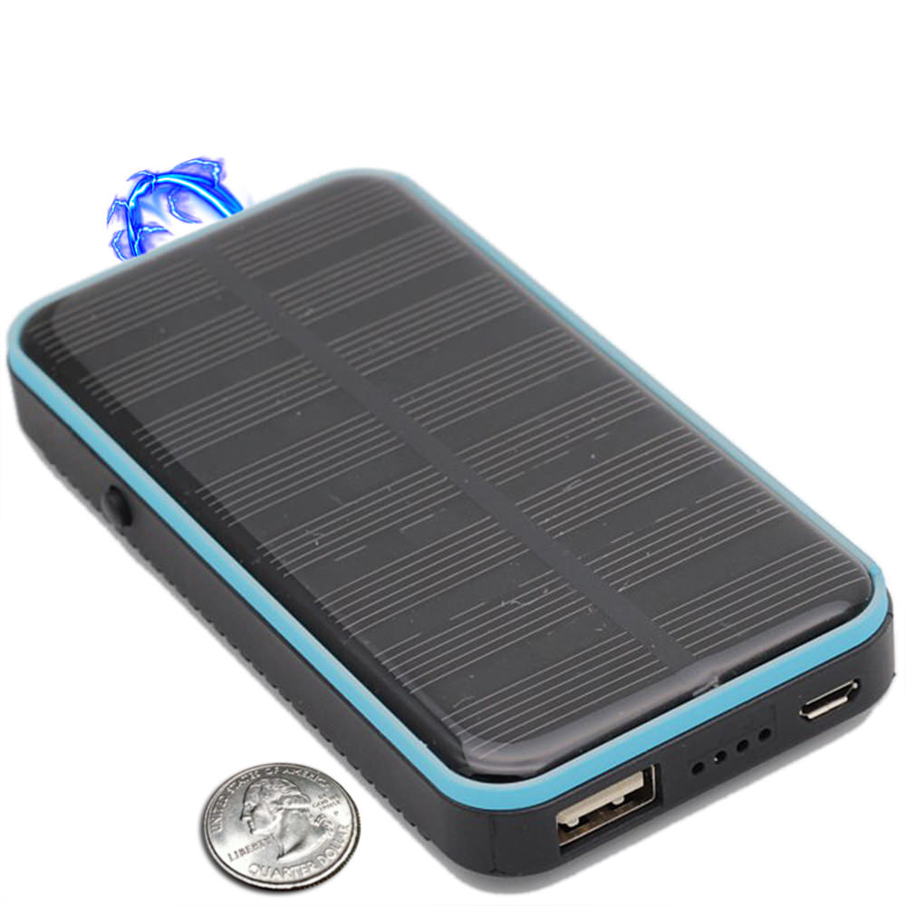 3 In 1 Solar Rechargeable Stun Gun, Flashlight & Power Bank - Tophatter's Army Products & Self Defense Collectible Weapons - Tophatter Daily Deals
